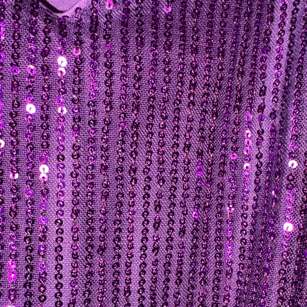 Purple Sequin Jumpsuit - Picture 3 of 4